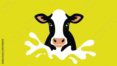 Dairy cow head milk splash