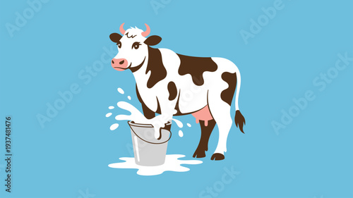 Dairy cow milk bucket splash