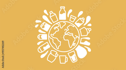 Global drinks bottles circle
