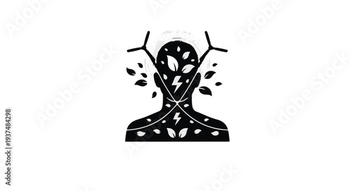 Black silhouette of person with arms up in stress or anxiety