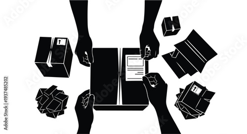 Hands exchanging money and documents on a table