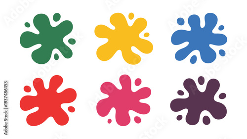 Paint splatters collection vibrant color