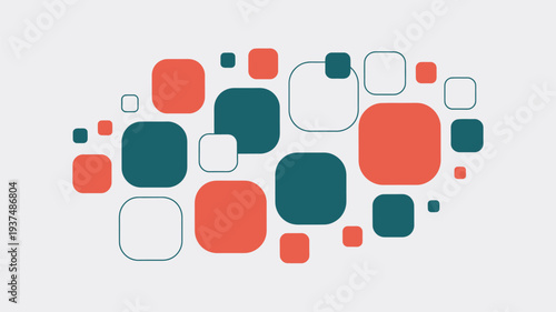 Rounded squares geometric pattern background