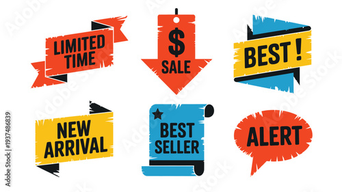 Sales Promotion Marketing Labels Set