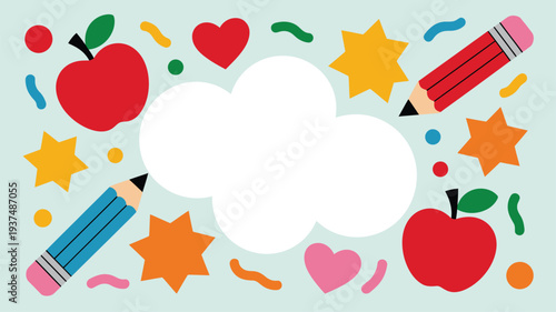 School Supplies Frame Education Concept