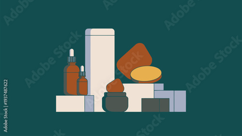 Skincare Products Minimal Packaging Stack