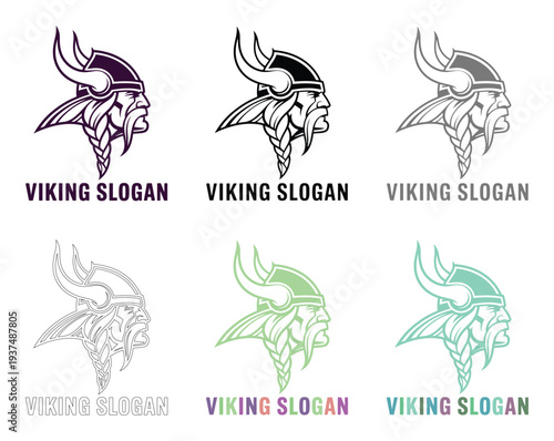 Viking Logo Designs and Slogans in Various Colors and Styles for Branding and Identity
