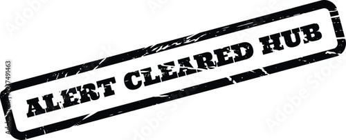 Tablou pe pânză Grunge style vector stamp indicating a cleared alert status for a central networ