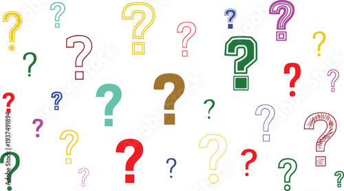 Colorful Question Marks Background with Playful Curiosity Pattern