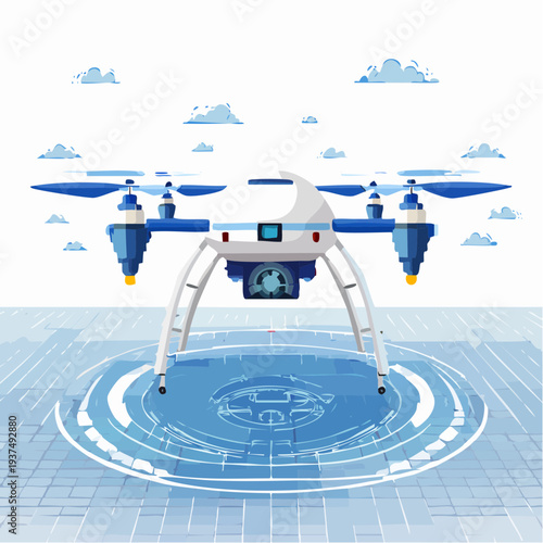 cutaway infographic vector of drone internal components showing battery, camera sensor and navigation system, clean educational aerospace illustration