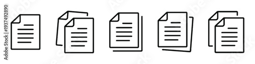 set of simple document icons representing files and pages