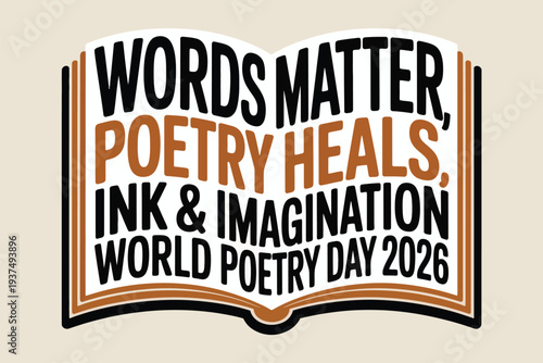 World Poetry Day 2026 Celebration Graphic with Inspirational Quotes on Book Page