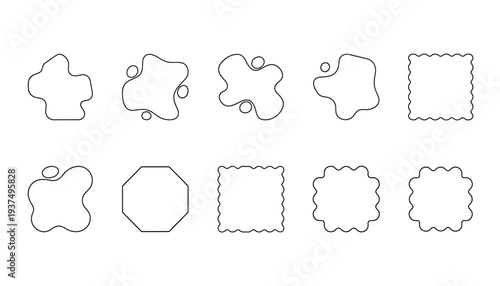 Collection of various simple outline shapes for design elements.
