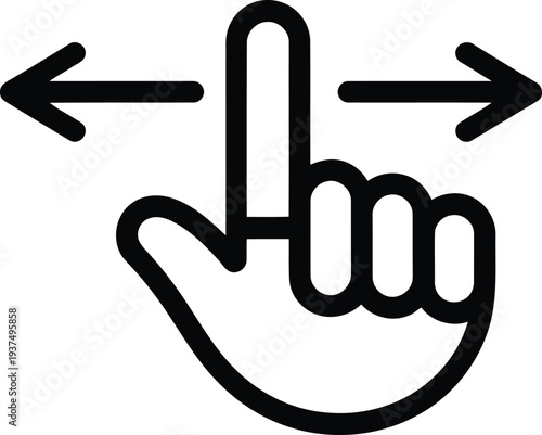 A hand with a finger pointing in two opposite directions symbolizing choice or decision making