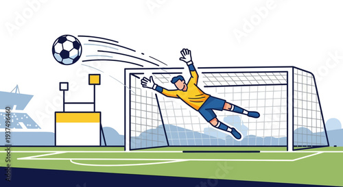 Soccer Goalkeeper Catching Ball in Action.