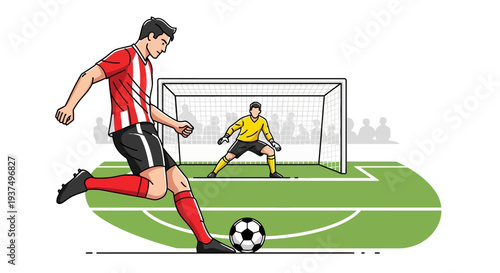 Soccer Player Kicking Ball Towards Goalkeeper 8.