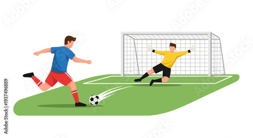 Soccer Player Kicking Ball Towards Goalkeeper 20.