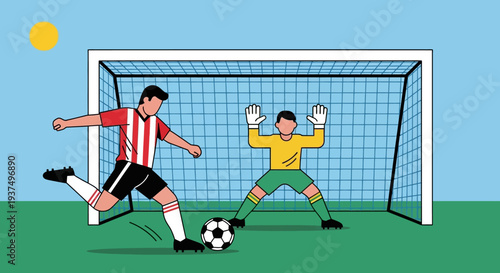 Soccer Player Kicking Ball Towards Goalkeeper 19.