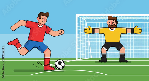 Soccer Player Kicking Ball Towards Goalkeeper 21.