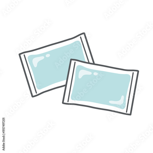 保冷剤・アイスパックのイラスト（熱中症・暑さ対策グッズ）