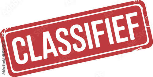 A bold and eye-catching classified advertisement sticker with a red background.