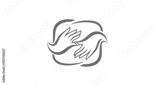 Abstract hands symbolizing connection support and mutual aid isolated graphic