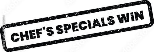 Fotografi Grungy chefs specials win stamp indicating a successful culinary offering or pro