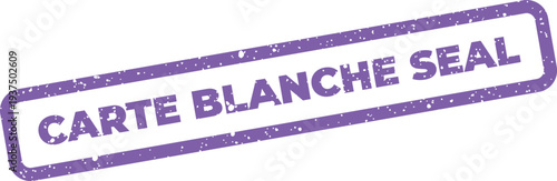 Foto Grungy impression featuring CARTE BLANCHE SEAL denoting official authorization o