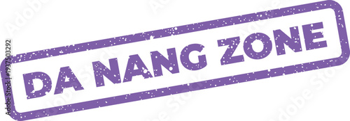 Obraz na plátne Grungy rectangle ink stamp illustration with the bold text DA NANG ZONE suitable