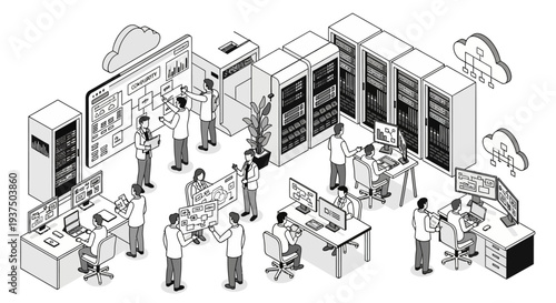 Data Center Operations Team Working Together 1.