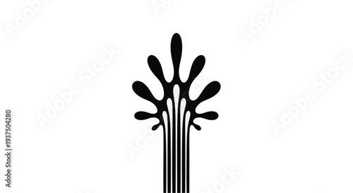 Black paint splatter art design element