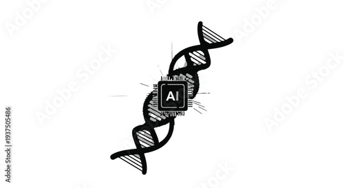 DNA helix with AI technology concept