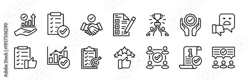Business success and achievement icons vector illustration for company goals