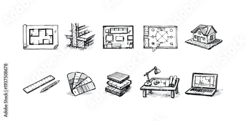 Architectural design and planning tools sketches