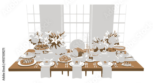 Elegant Easter Holiday Dinner Table Celebration