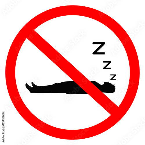 no sleeping symbol here on a white background