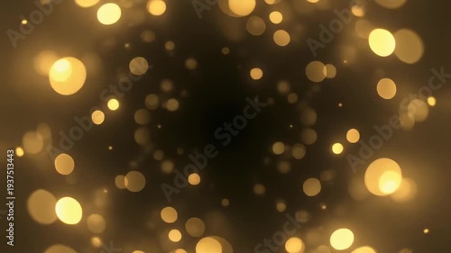 Golden Bokeh Lights Abstract Background Animation.