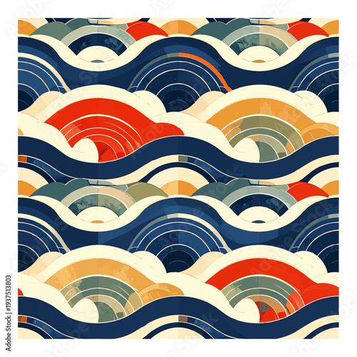 Colorful Waves Pattern Design Element.
