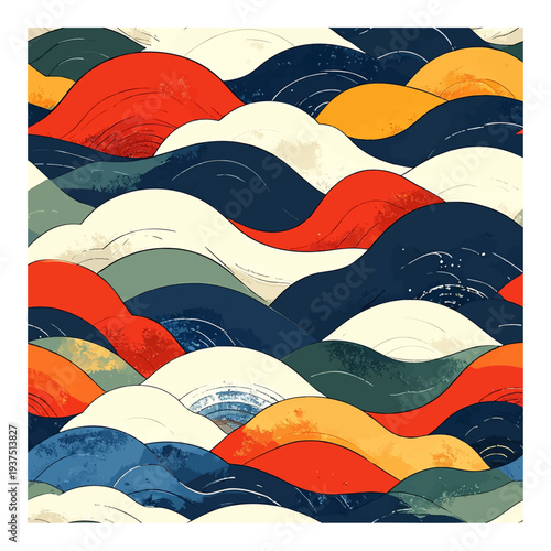 Colorful Wavy Pattern Design Elements.
