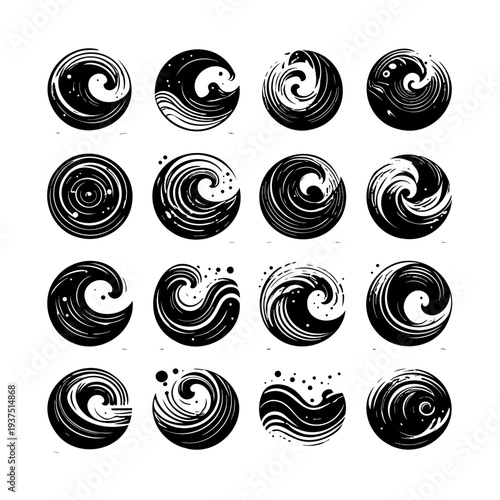 Black and White Swirl Designs Collection.