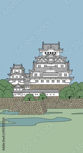 Himeji Castle Illustration
