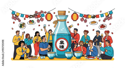Japanese Sake Party Celebration