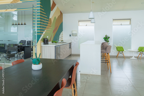 Modern office kitchen and breakroom interior design