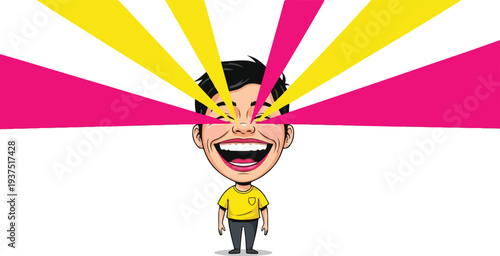 Giant Radiant Smile Success Celebration Vector