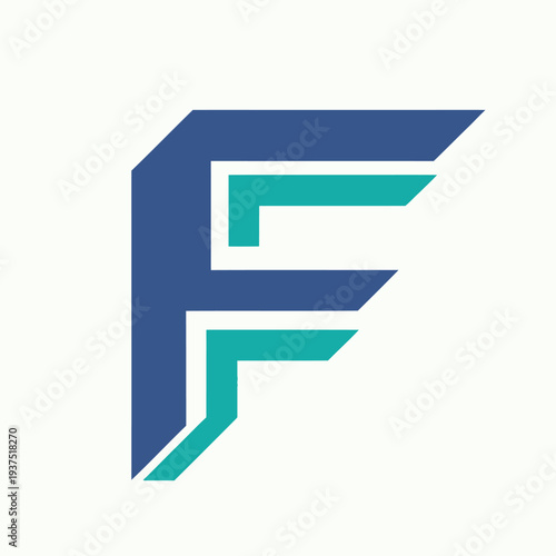 Modern letter f logo design with bold lines and striking color contrast, perfect for innovative technology or business branding