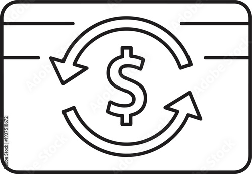 Vector credit card with recurring payment symbol