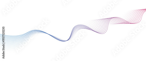 Flowing Dot Wave halftone gradient pattern on transparent background
