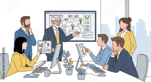 Business Team Meeting Discussion Planning Strategy.