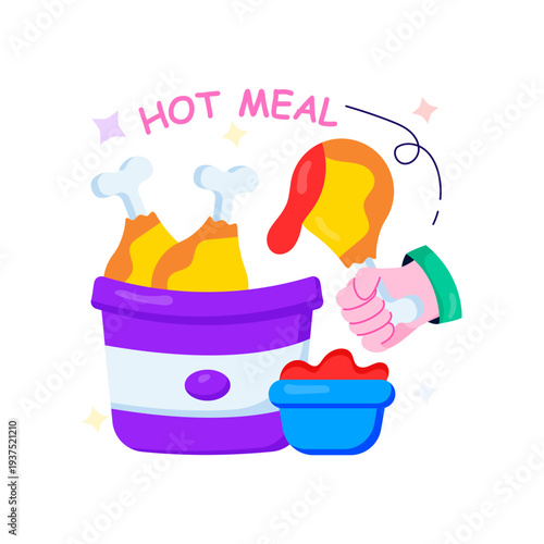 Vector design of chicken wings isolated on white background 