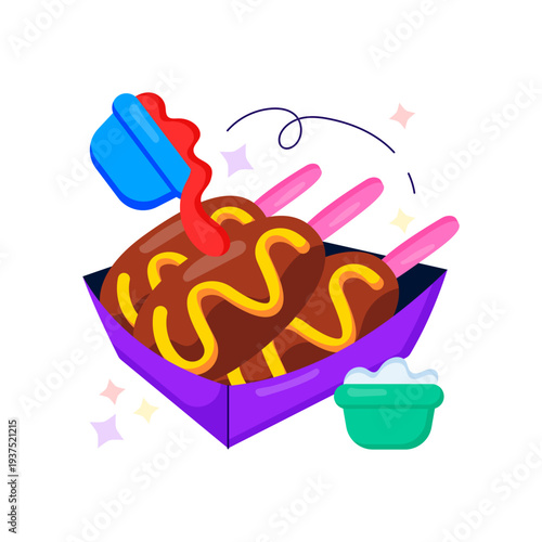 Modern design illustration of corndogs 